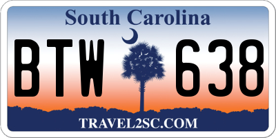 SC license plate BTW638