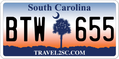 SC license plate BTW655