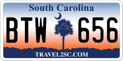 SC license plate BTW656