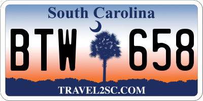 SC license plate BTW658