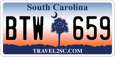 SC license plate BTW659