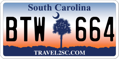 SC license plate BTW664