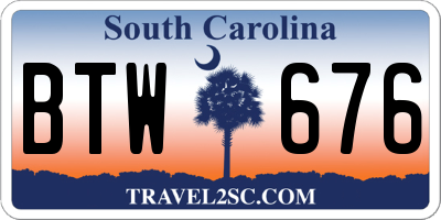SC license plate BTW676