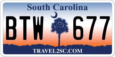 SC license plate BTW677