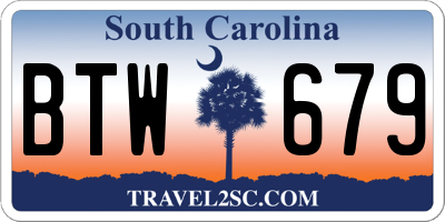 SC license plate BTW679
