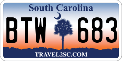 SC license plate BTW683