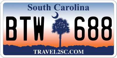 SC license plate BTW688