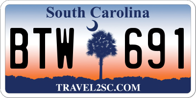 SC license plate BTW691