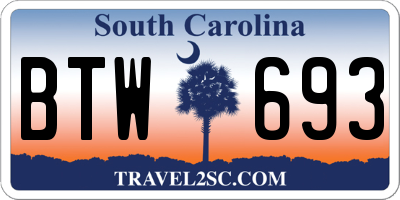SC license plate BTW693