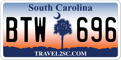 SC license plate BTW696
