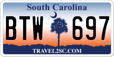 SC license plate BTW697