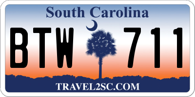 SC license plate BTW711