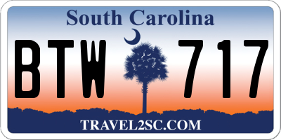 SC license plate BTW717
