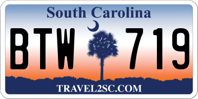 SC license plate BTW719