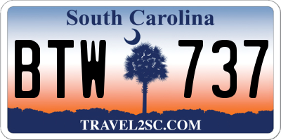 SC license plate BTW737