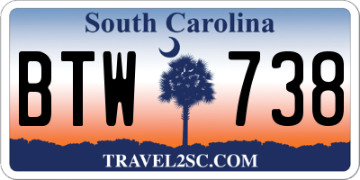 SC license plate BTW738