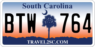 SC license plate BTW764