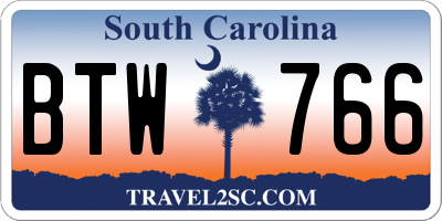 SC license plate BTW766