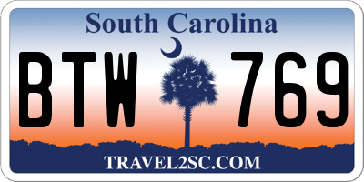 SC license plate BTW769