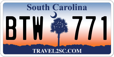 SC license plate BTW771