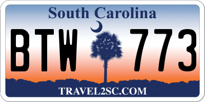 SC license plate BTW773