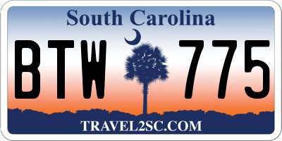 SC license plate BTW775