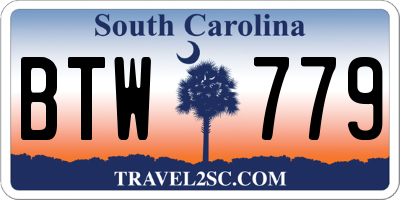 SC license plate BTW779
