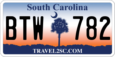 SC license plate BTW782
