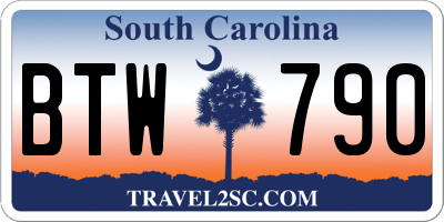 SC license plate BTW790