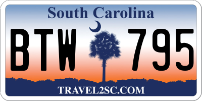 SC license plate BTW795