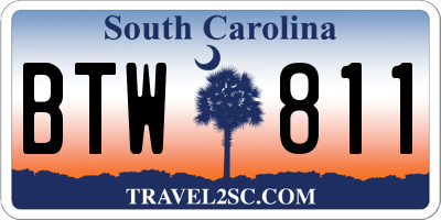 SC license plate BTW811