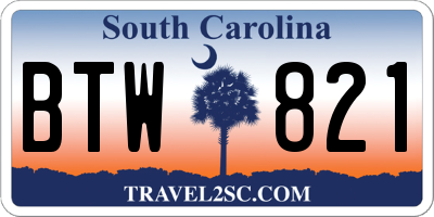 SC license plate BTW821