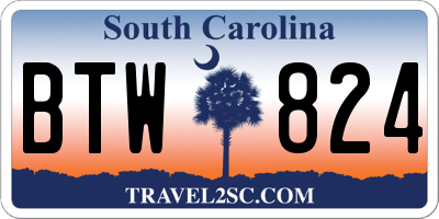 SC license plate BTW824