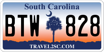 SC license plate BTW828