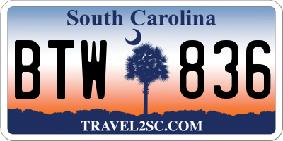 SC license plate BTW836