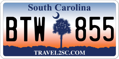 SC license plate BTW855