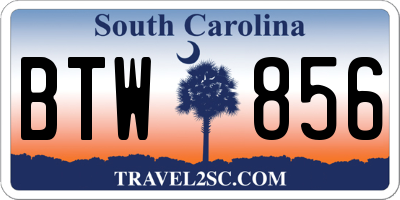 SC license plate BTW856
