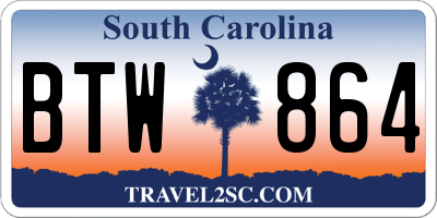 SC license plate BTW864