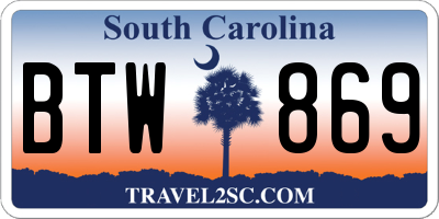 SC license plate BTW869