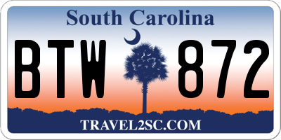 SC license plate BTW872