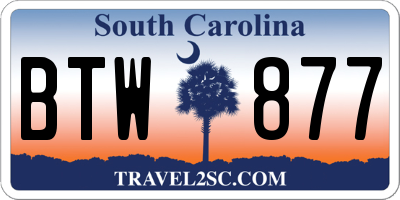 SC license plate BTW877
