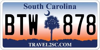 SC license plate BTW878