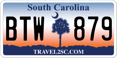 SC license plate BTW879