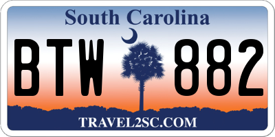 SC license plate BTW882