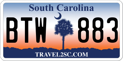 SC license plate BTW883