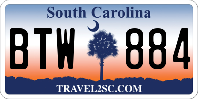 SC license plate BTW884