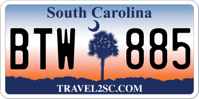 SC license plate BTW885