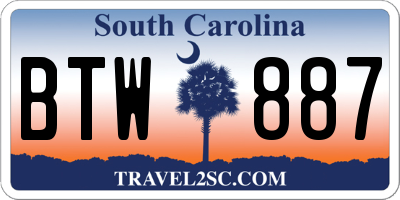 SC license plate BTW887