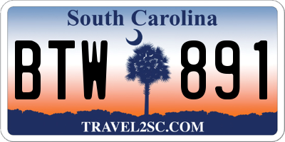 SC license plate BTW891