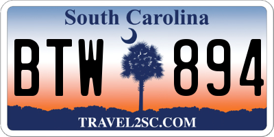 SC license plate BTW894